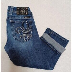 Miss Me JD4369CER Cropped Bermuda Women's Low Rise Denim Shorts Size 26